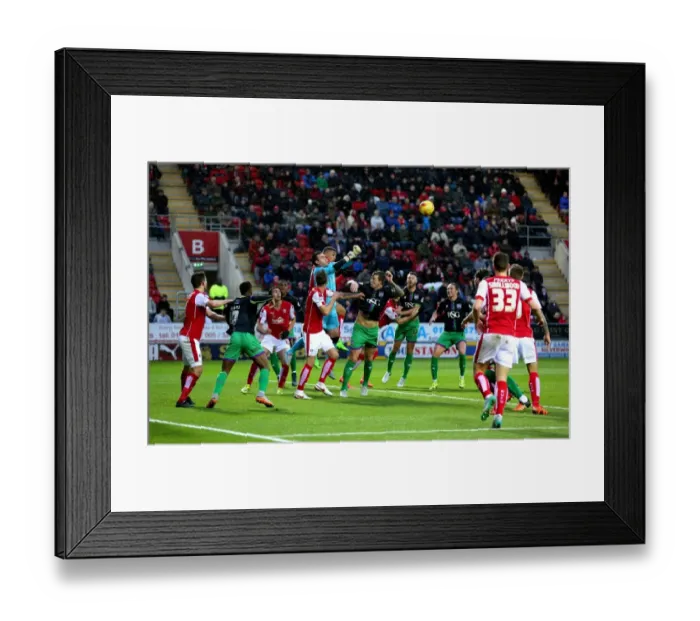 Framed Print : Rotherham's Camp Clears Ball vs. Bristol City, 2015 Framed Print : Rotherham's Camp Clears Ball vs. Bristol City, 2015