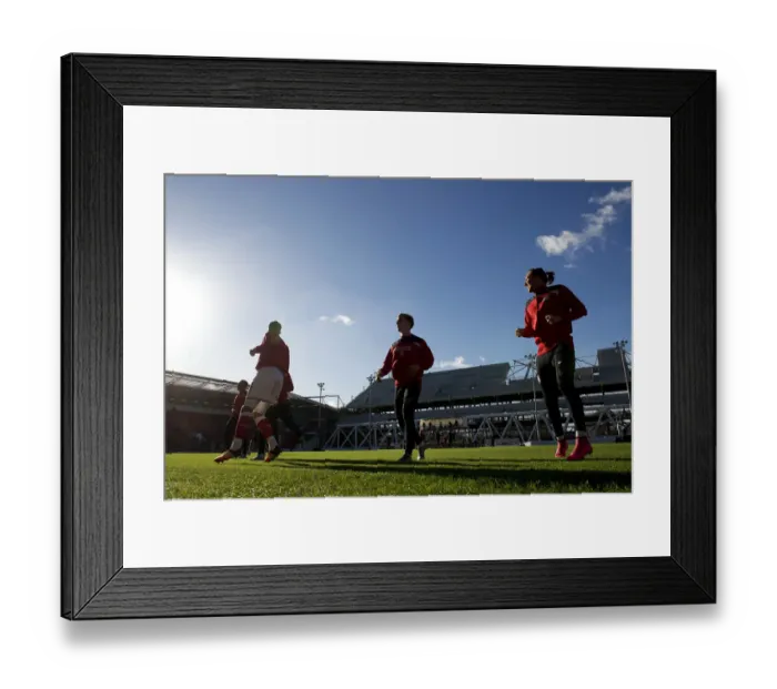 Framed Print : Bristol City Players Warm Up Ahead of Clash with Hull City at Ashton Gate Framed Print : Bristol City Players Warm Up Ahead of Clash with Hull City at Ashton Gate