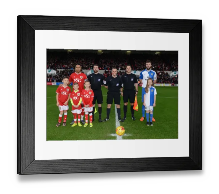 Framed Print : Sky Bet Championship Showdown: A Mascot Battle at Ashton Gate - Bristol City vs. Blackburn Rovers (December 2015)