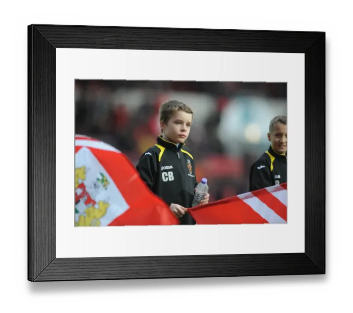 Framed Print : Flag Bearers Clash: Bristol City vs. Blackburn Rovers, Sky Bet Championship (December 2015)