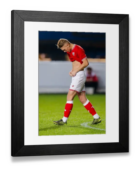Framed Print : Bristol City U18: Jake Andrews Prepares for FA Youth Cup Action vs. Cardiff City U18 - Ashton Gate Stadium (14 / 12 / 2015)