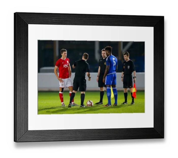 Framed Print : Intense Moment: Aaron Parsons vs Rollin Menayese - FA Youth Cup Third Round Clash at Ashton Gate