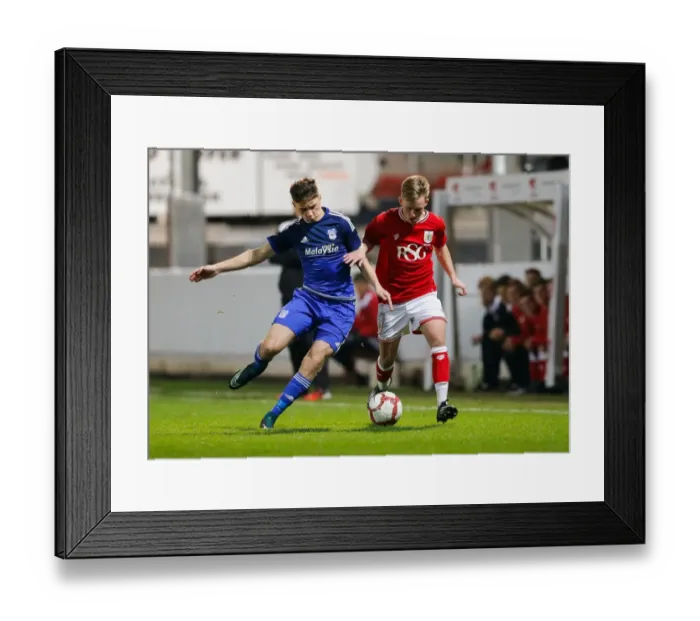 Framed Print : Intense Rivalry: FA Youth Cup Third Round - Harris vs Moss, Bristol City U18 vs Cardiff City U18 Framed Print : Intense Rivalry: FA Youth Cup Third Round - Harris vs Moss, Bristol City U18 vs Cardiff City U18