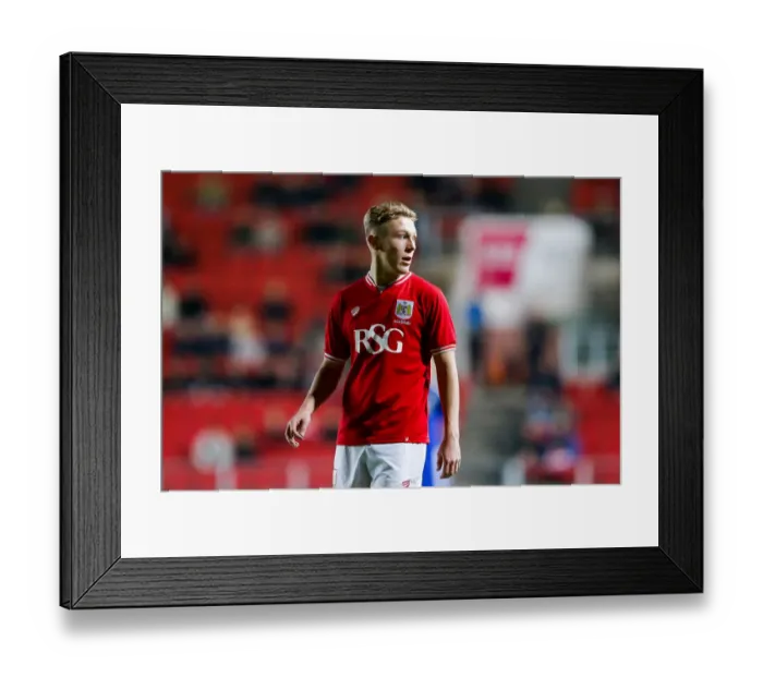 Framed Print : Jake Andrews Intense Focus: Bristol City U18s vs Cardiff City U18s at Ashton Gate Stadium