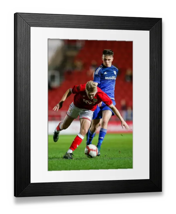Framed Print : Bristol City U18s vs Cardiff City U18s: Jake Andrews Foul by Mark Harris - FA Youth Cup Match
