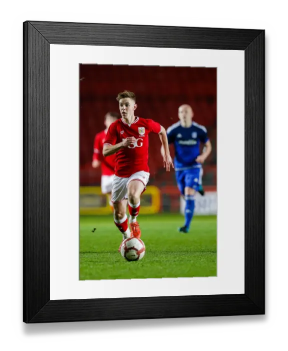 Framed Print : James Difford's Star Performance: FA Youth Cup Third Round at Ashton Gate Stadium - Bristol City U18 vs Cardiff City U18