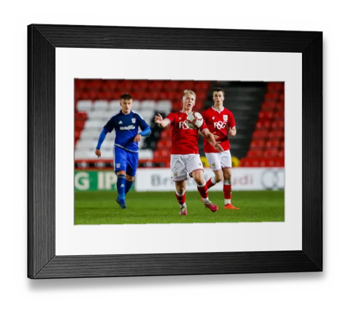 Framed Print : George Dowling's Star Performance: FA Youth Cup Third Round at Ashton Gate Stadium (Bristol City U18 vs Cardiff City U18)