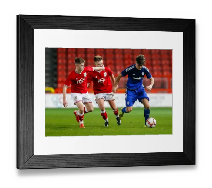 Framed Print : Bristol City U18s vs Cardiff City U18s: FA Youth Cup Third Round - James Difford and Harvey Moss in Action