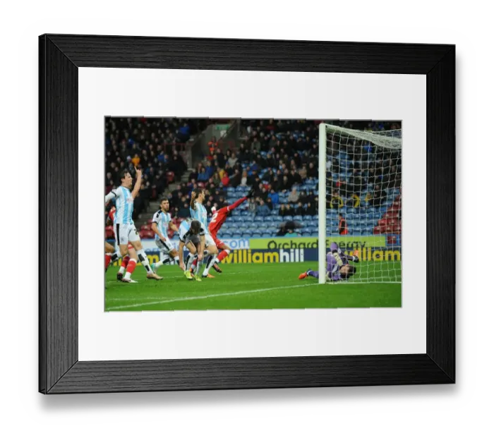 Framed Print : Jonathan Kodjia Scores Opening Goal: Huddersfield Town vs. Bristol City, Sky Bet Championship (December 12, 2015)