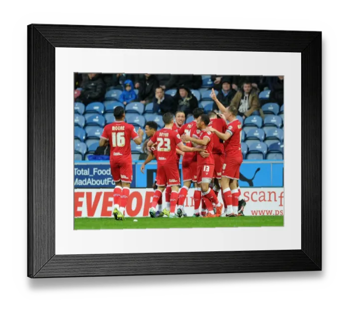 Framed Print : Bristol City's Jonathan Kodjia Celebrates Goal Against Huddersfield Town, Sky Bet Championship (12 / 12 / 2015)