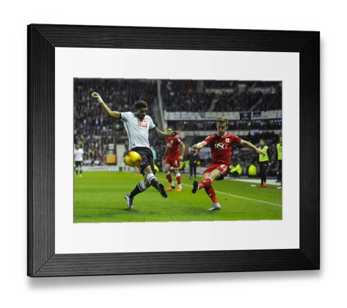 Framed Print : Bristol City's Joe Bryan Sends a Cross into the Derby County Box