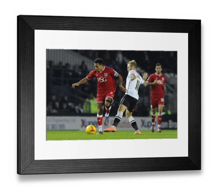 Framed Print : Korey Smith of Bristol City Passes Past Johnny Russell of Derby County - Derby County vs. Bristol City, Sky Bet Championship