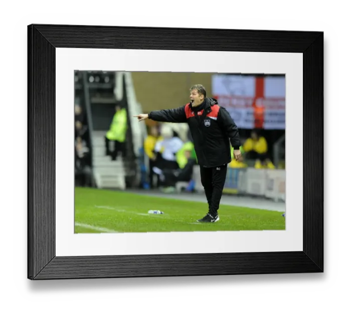 Framed Print : Steve Cotterill Leads Bristol City at iPro Stadium Against Derby County (December 15, 2015)