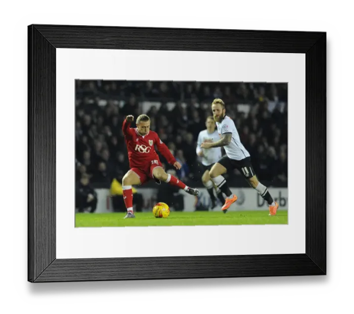 Framed Print : Bristol City's Luke Freeman Readies for Shot Against Derby County Framed Print : Bristol City's Luke Freeman Readies for Shot Against Derby County