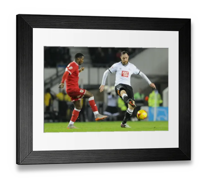 Framed Print : Derby County vs. Bristol City: Kieran Agard Shuts Down Richard Keogh Framed Print : Derby County vs. Bristol City: Kieran Agard Shuts Down Richard Keogh
