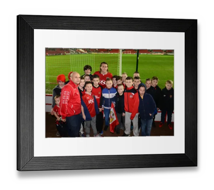 Framed Print : Bristol City Football Club: Luke Freeman with The 7s Group at Ashton Gate, 2015 Framed Print : Bristol City Football Club: Luke Freeman with The 7s Group at Ashton Gate, 2015