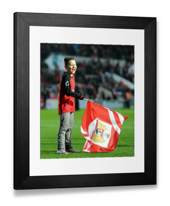 Framed Print : Flag Bearer at Ashton Gate: Sky Bet Championship Clash Between Bristol City and Queens Park Rangers, 2015 Framed Print : Flag Bearer at Ashton Gate: Sky Bet Championship Clash Between Bristol City and Queens Park Rangers, 2015