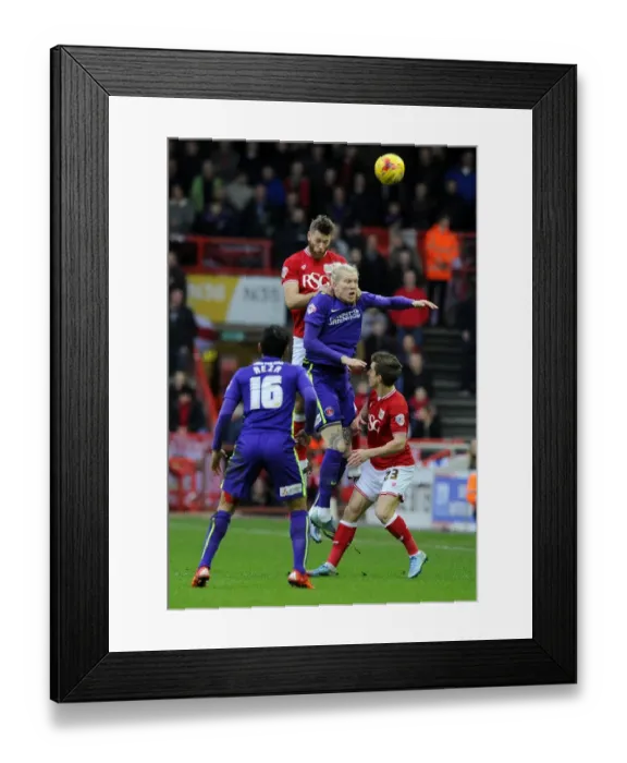 Framed Print : Baker vs Makienok: Heading Battle at Ashton Gate - Bristol City vs Charlton Athletic, Sky Bet Championship Framed Print : Baker vs Makienok: Heading Battle at Ashton Gate - Bristol City vs Charlton Athletic, Sky Bet Championship