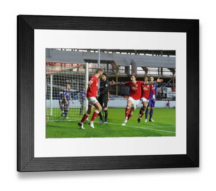 Framed Print : Aden Flint's Double Delight: Celebrating Bristol City's Victory over Charlton Athletic (26 / 12 / 2015) Framed Print : Aden Flint's Double Delight: Celebrating Bristol City's Victory over Charlton Athletic (26 / 12 / 2015)