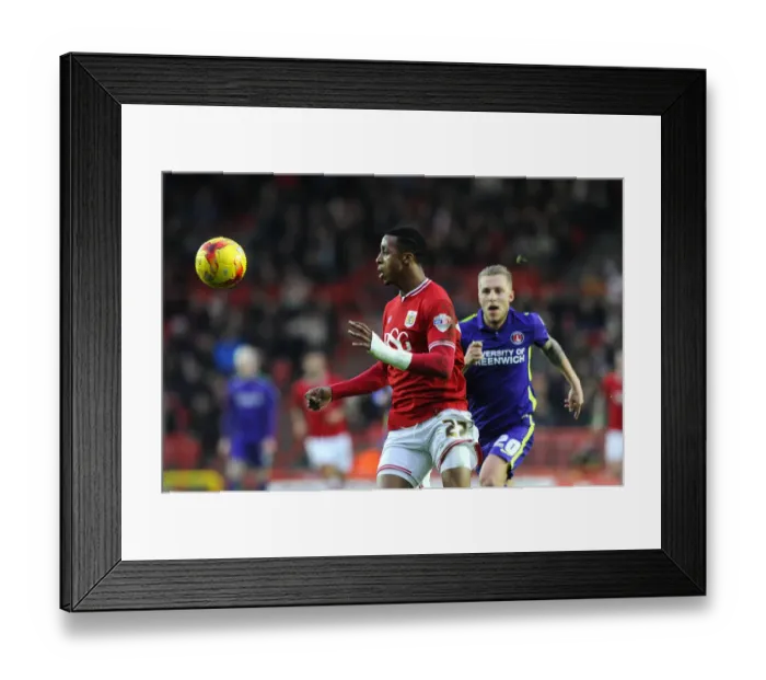 Framed Print : Jonathan Kodjia in Action: Bristol City vs Charlton Athletic, Sky Bet Championship, December 2015 Framed Print : Jonathan Kodjia in Action: Bristol City vs Charlton Athletic, Sky Bet Championship, December 2015