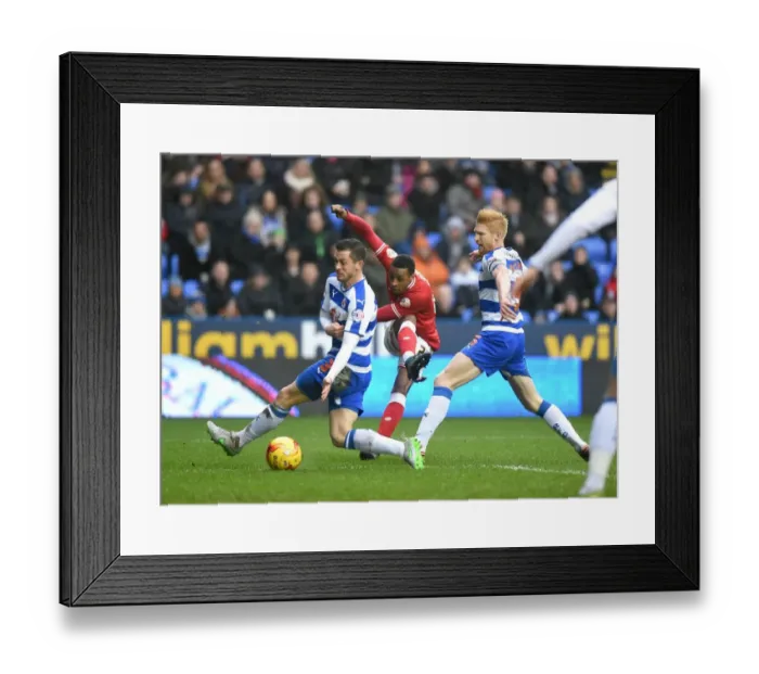 Framed Print : Jonathan Kodjia's Shot at Reading, 2016: A Moment in Sky Bet Championship Football