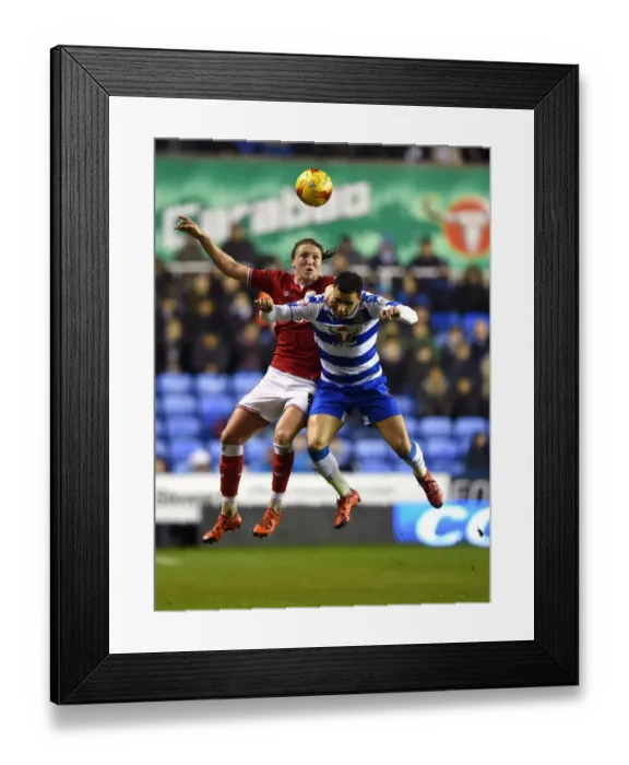 Framed Print : Battling for Supremacy: Luke Ayling vs. Hal Robson-Kanu in the Sky Bet Championship Clash between Reading and Bristol City