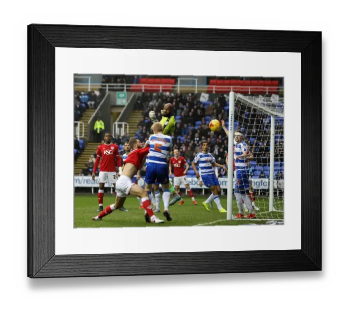 Framed Print : Ali Al-Habsi Watching a Last-Minute Cross in Reading vs. Bristol City Championship Match, 2016 Framed Print : Ali Al-Habsi Watching a Last-Minute Cross in Reading vs. Bristol City Championship Match, 2016