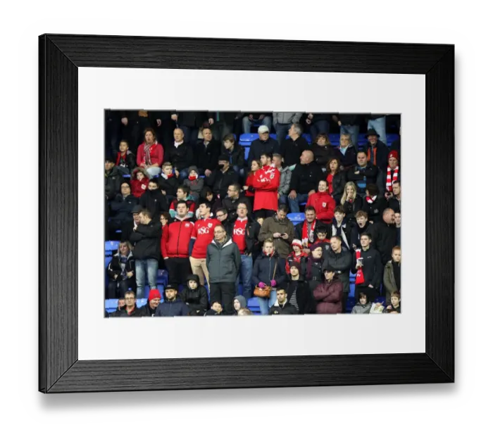 Framed Print : Bristol City Supporters Cheering at Madejski Stadium during Sky Bet Championship Match, 2016