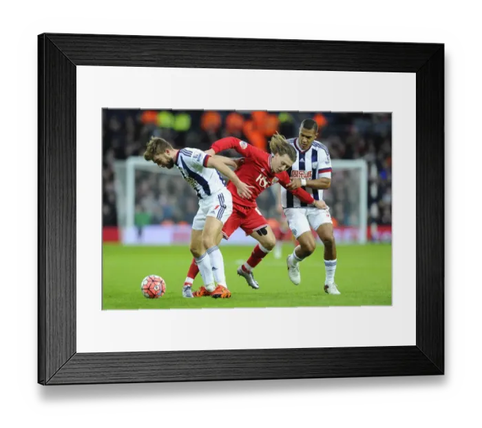 Framed Print : Bristol City's Luke Freeman Faces Off Against West Brom's James Morrison and Jose Salomon Rondon in FA Cup Clash
