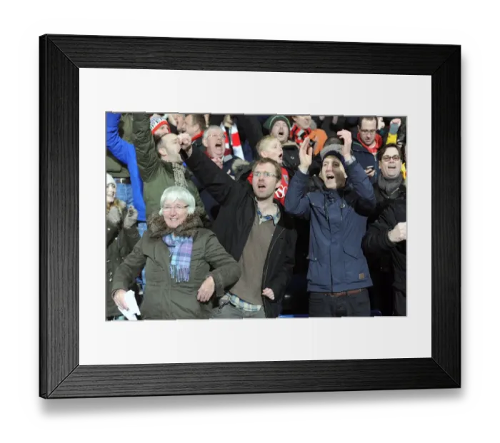 Framed Print : Bristol City Fans Erupt: Agard Scores Second Goal vs. West Brom in FA Cup Third Round Framed Print : Bristol City Fans Erupt: Agard Scores Second Goal vs. West Brom in FA Cup Third Round