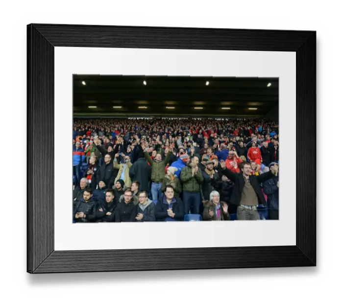 Framed Print : Bristol City Fans Passionate Display at The Hawthorns: A Sea of Colour and Emotion during FA Cup Third Round