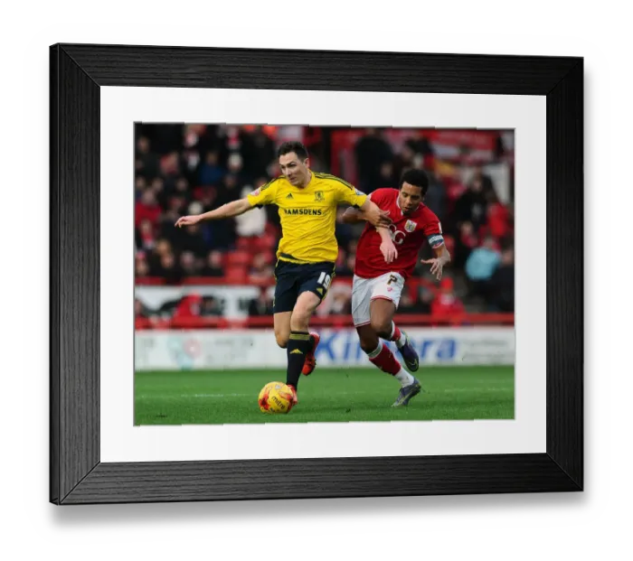 Framed Print : Bristol City vs Middlesbrough: Intense Battle for Possession - Korey Smith vs Stewart Downing Framed Print : Bristol City vs Middlesbrough: Intense Battle for Possession - Korey Smith vs Stewart Downing