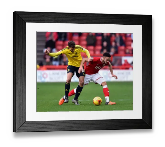 Framed Print : Intense Rivalry: Williams vs. Stuani in the Heart of the Bristol City vs. Middlesbrough Clash Framed Print : Intense Rivalry: Williams vs. Stuani in the Heart of the Bristol City vs. Middlesbrough Clash