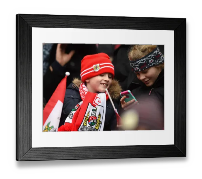 Framed Print : Passionate Bristol City Fan at Ashton Gate During Sky Bet Championship Match