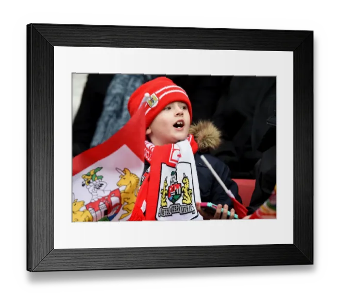 Framed Print : Passionate Bristol City Fan at Ashton Gate Stadium