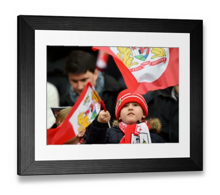 Framed Print : Passionate Bristol City Fan at Ashton Gate during Sky Bet Championship Match against Middlesbrough
