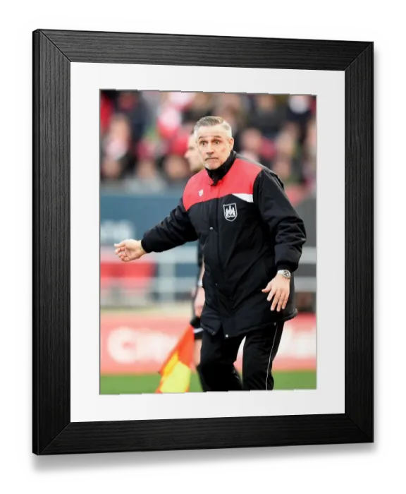 Framed Print : Bristol City Interim Manager John Pemberton Leads Team Against Middlesbrough in Sky Bet Championship Match, Ashton Gate Stadium, Bristol, England (16 / 01 / 2016)
