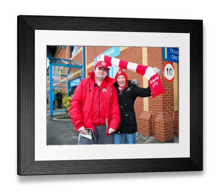 Framed Print : Bristol City Fans at Elland Road: Intense Championship Clash Between Leeds United and Bristol City (January 2016)
