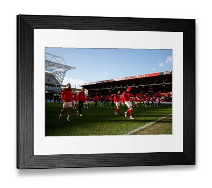 Framed Print : Sky Bet Championship Showdown: Pre-Match Warm-Up at Ashton Gate - Bristol City vs Birmingham City (January 2016)