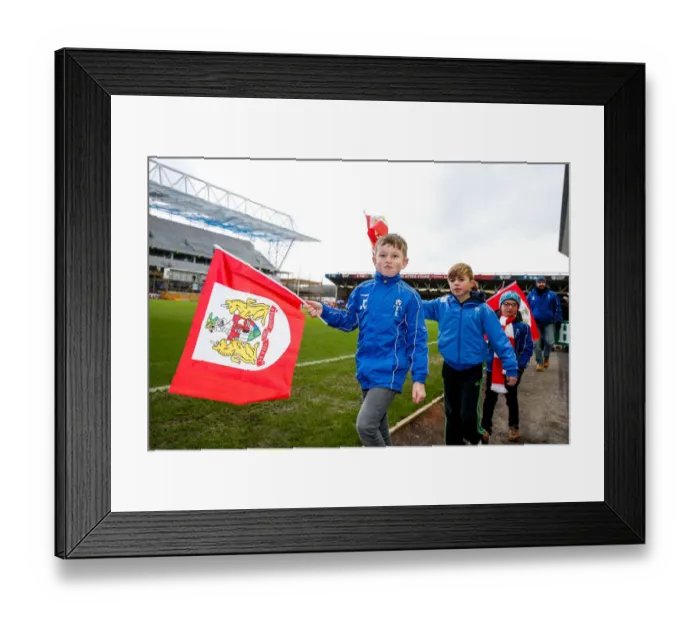 Framed Print : Half Time Parade: Sky Bet Championship Clash between Bristol City and Birmingham City at Ashton Gate Stadium