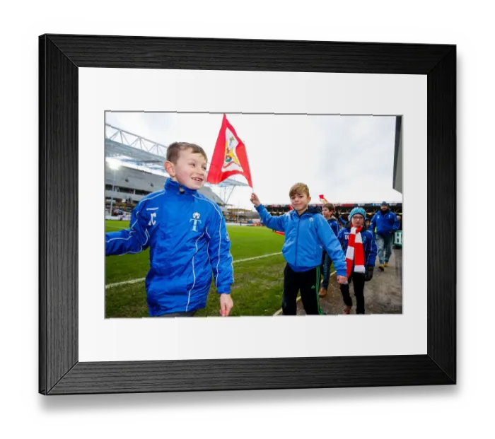 Framed Print : Half Time Parade: Bristol City vs Birmingham City - Sky Bet Championship, Ashton Gate Stadium (January 2016)