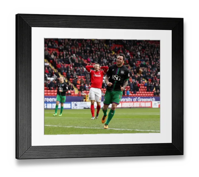 Framed Print : Bristol City's Lee Tomlin Scores Penalty Against Charlton Athletic - Sky Bet Championship Rivalry