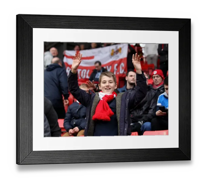 Framed Print : Bristol City Fans at The Valley during Charlton Athletic vs. Bristol City Championship Match, February 2016 Framed Print : Bristol City Fans at The Valley during Charlton Athletic vs. Bristol City Championship Match, February 2016