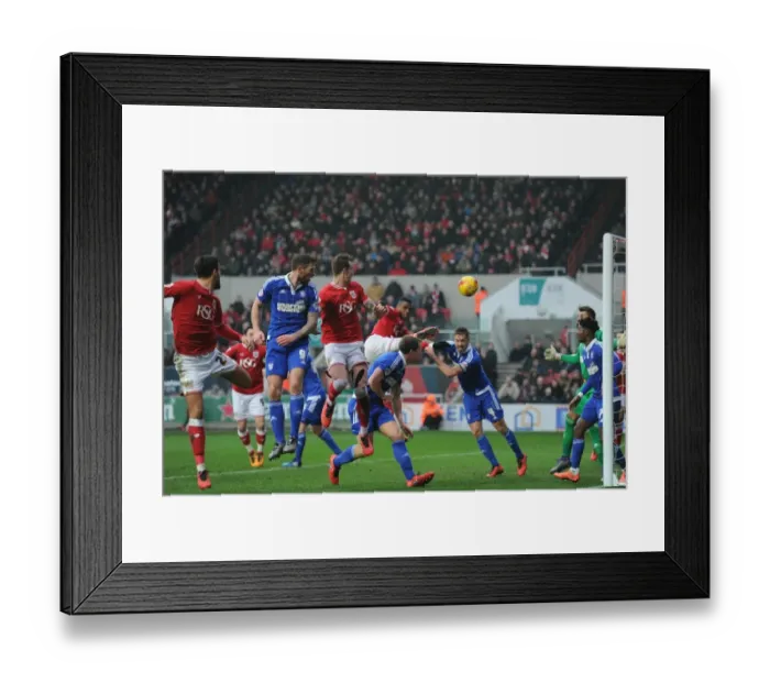 Framed Print : Aden Flint Scores the Winning Goal: Bristol City vs Ipswich Town, 2016