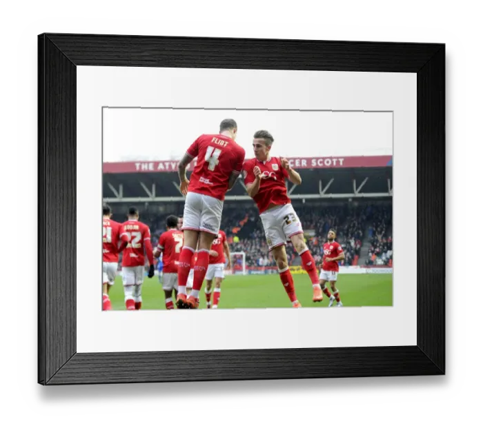Framed Print : Aden Flint's Euphoric Goal Celebration: Bristol City's Thrilling Victory over Ipswich Town, 2016 Framed Print : Aden Flint's Euphoric Goal Celebration: Bristol City's Thrilling Victory over Ipswich Town, 2016