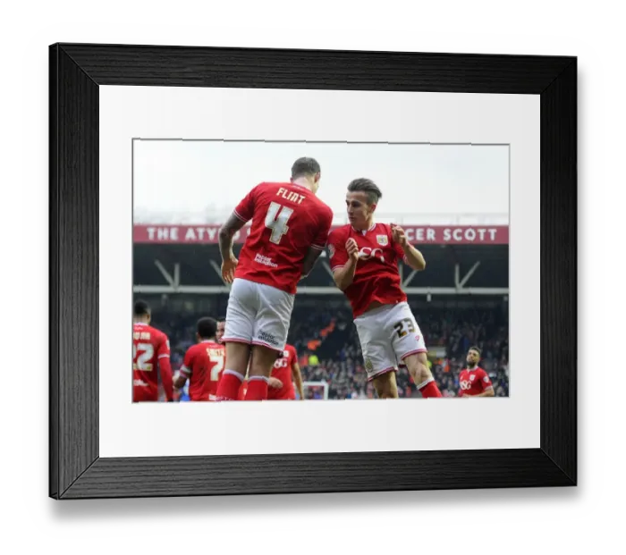 Framed Print : Aden Flint and Joe Bryan Celebrate First Goal: Bristol City vs Ipswich Town, 2016 Framed Print : Aden Flint and Joe Bryan Celebrate First Goal: Bristol City vs Ipswich Town, 2016