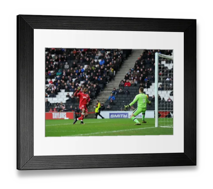 Framed Print : Bristol City's Jonathan Kodjia Scores Opening Goal Against Milton Keynes Dons in 2016 Sky Bet Championship Match Framed Print : Bristol City's Jonathan Kodjia Scores Opening Goal Against Milton Keynes Dons in 2016 Sky Bet Championship Match