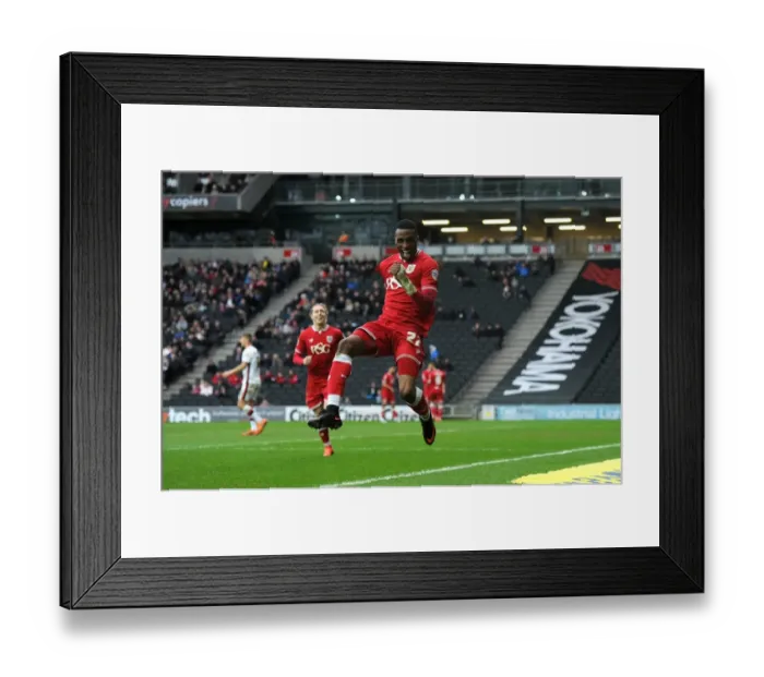 Framed Print : Jonathan Kodjia's Double: Milton Keynes Dons vs. Bristol City, 2016 Framed Print : Jonathan Kodjia's Double: Milton Keynes Dons vs. Bristol City, 2016