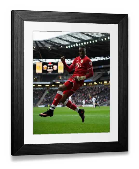 Framed Print : Bristol City's Jonathan Kodjia Scores Brace against Milton Keynes Dons, 2016 Framed Print : Bristol City's Jonathan Kodjia Scores Brace against Milton Keynes Dons, 2016