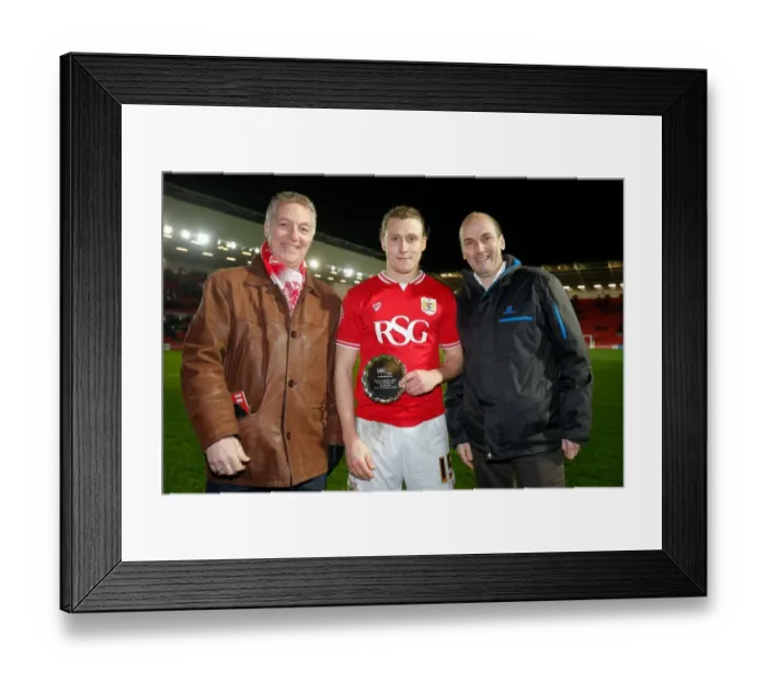 Framed Print : Luke Freeman Receives Man of the Match Award vs. Brighton & Hove Albion, 2016